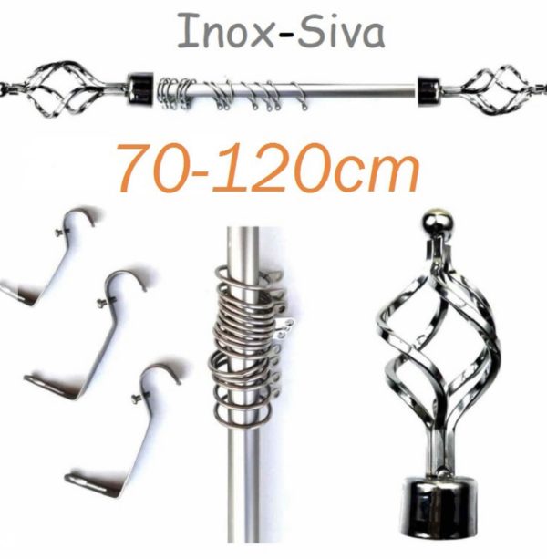 Kanisle/Karnisle 70-120 cm siva inox