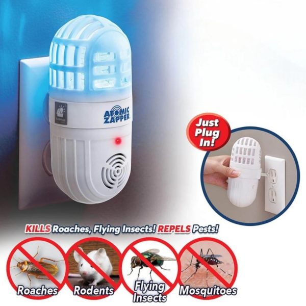 Atomic Zapper 2-u-1 Ultrazvučni Odbijač Štetočina i Ubojica Insekata