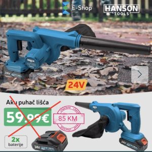 HANSON AKU PUHAČ DUVAČ LIŠČA USISAVAČ 2 x 24V Akcija