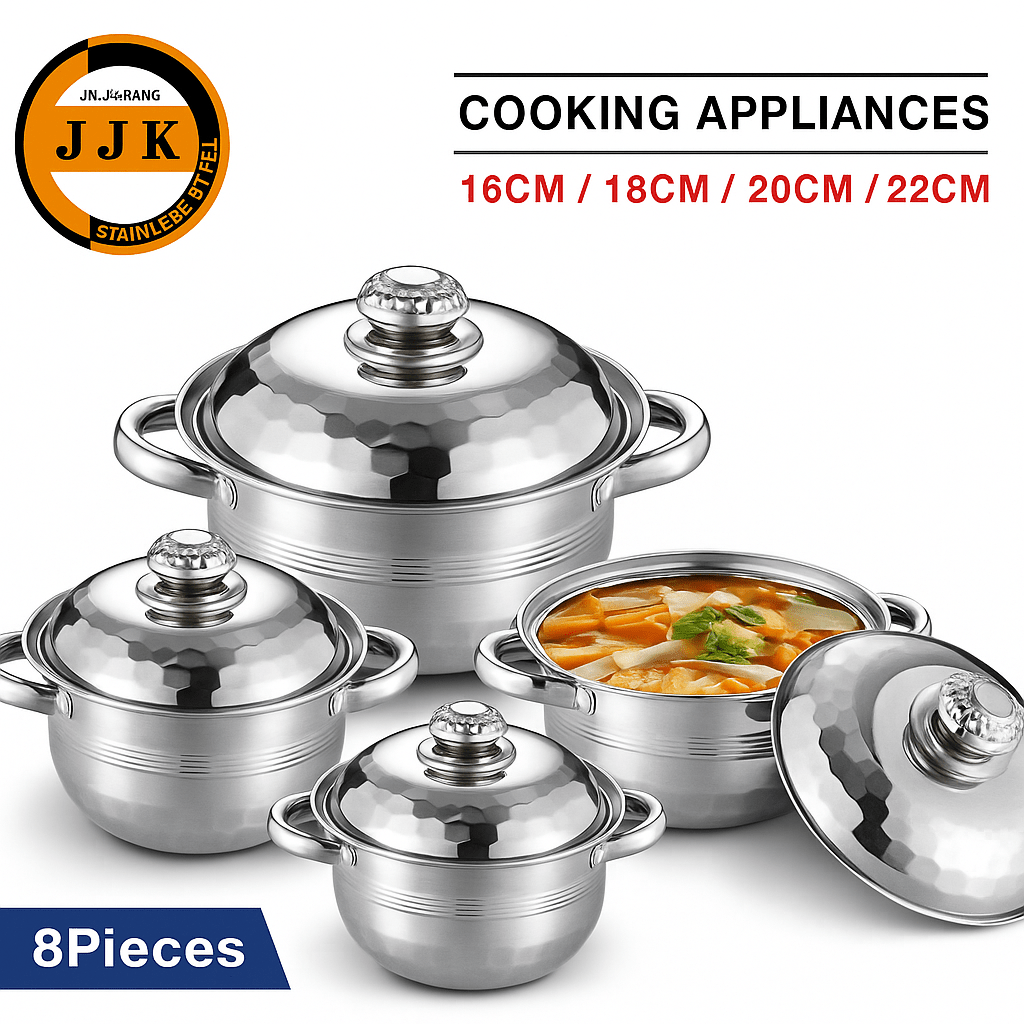 Premium Set Lonaca od Nehrđajućeg Čelika 8 Dijelova