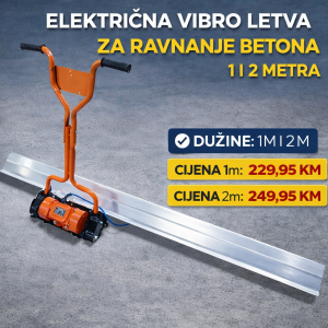 Elektricna vibro letva za ravnanje betona 1 i 2 metra