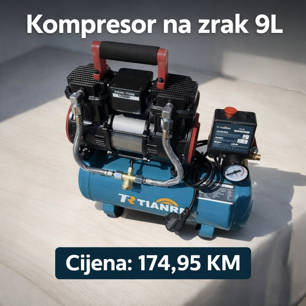 Kompresor na zrak 9L – snažan i praktičan!
