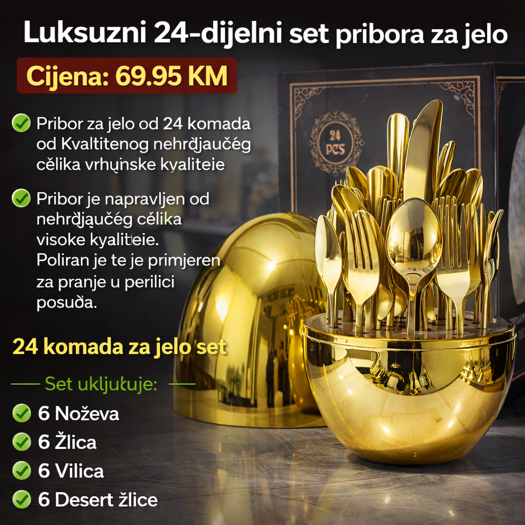 Luksuzni 24-dijelni set pribora za jelo