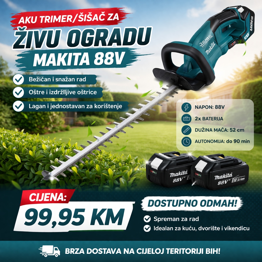 AKU Makita šišač za živu ogradu 88V