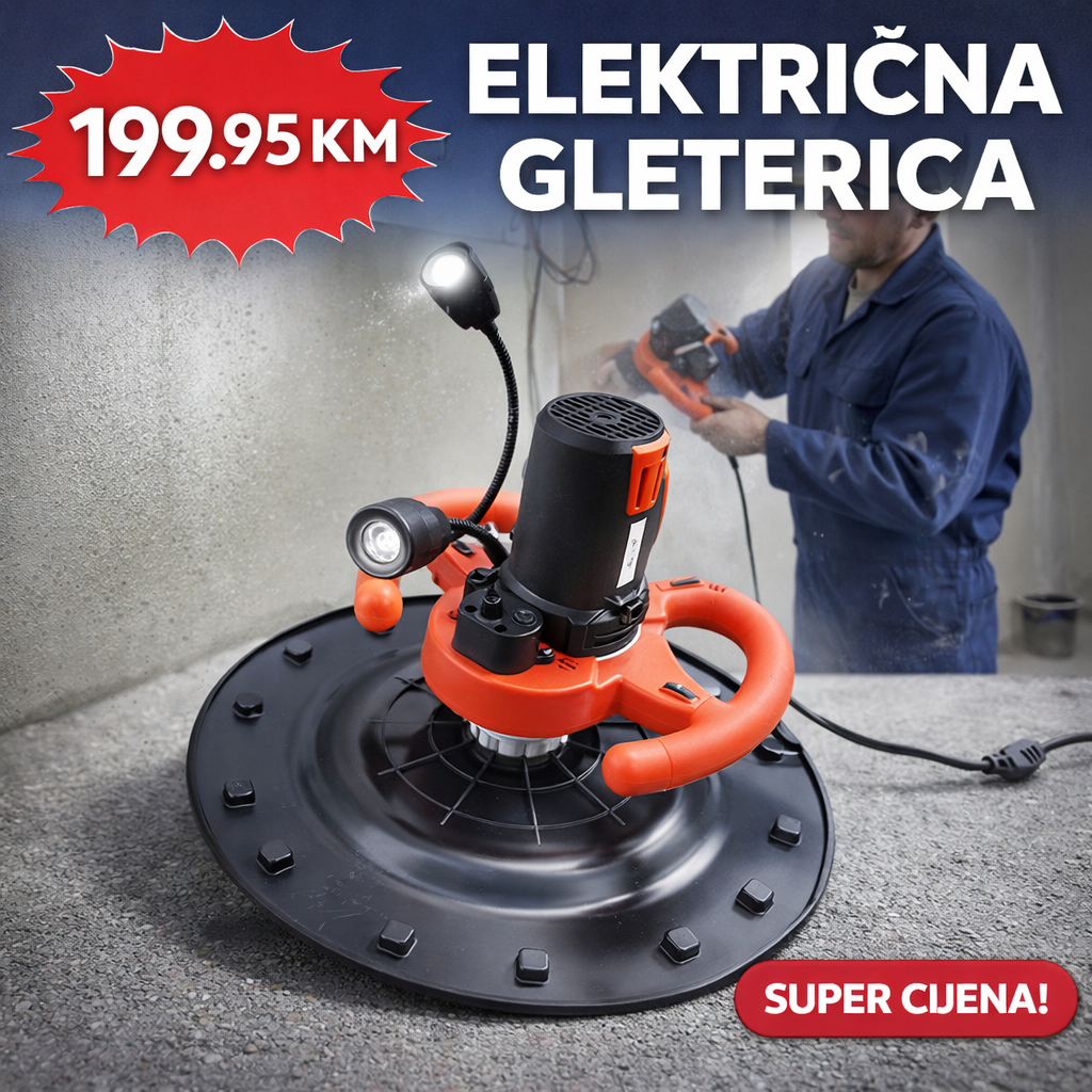 ELEKTRIČNA GLETERICA ZA ZIDOVE I GLET MASU