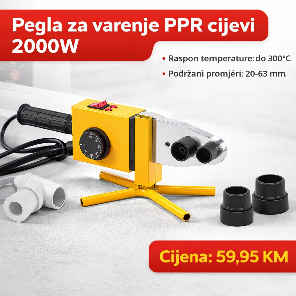 PEGLA ZA VARENJE PPR CIJEVI 2000W