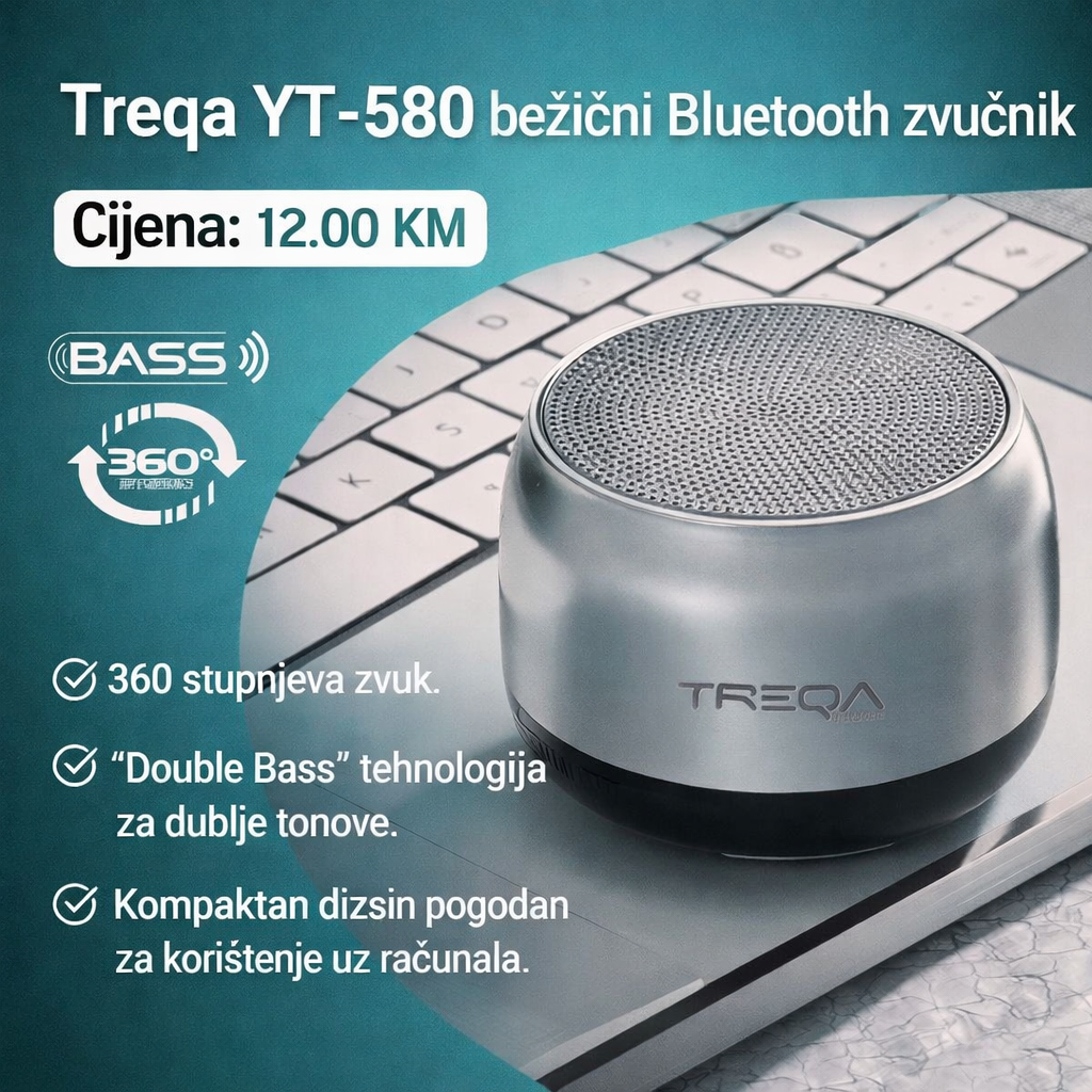 Treqa YT-580 bežični Bluetooth zvučnik