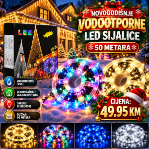 NOVOGODIŠNJE VODOOTPORNE LED SIJALICE – 50 METARA